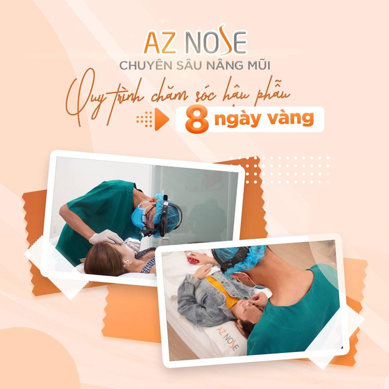 AZ NOSE với chế độ chăm sóc hậu phẫu 8 ngày vàng chuyên biệt, nghiêm ngặt